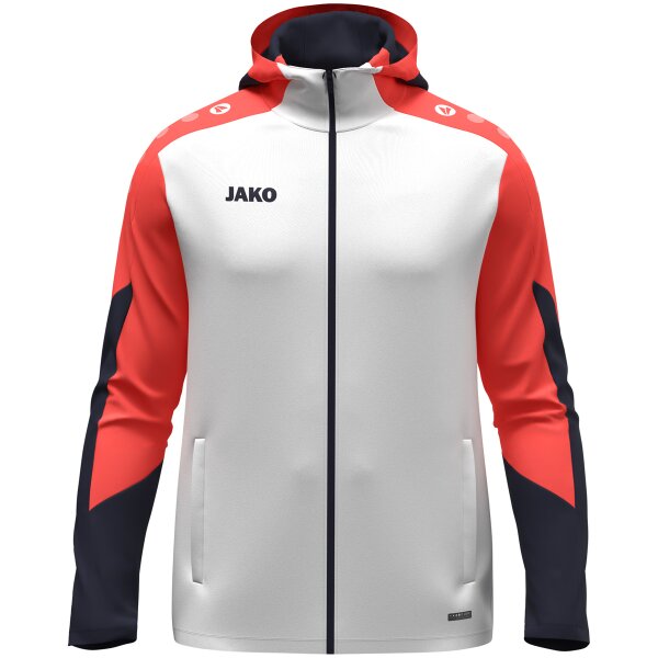 JAKO Kapuzenjacke Dynamic weiß/coral/marine