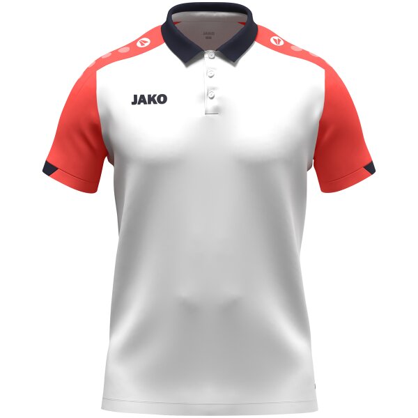 JAKO Polo Dynamic weiß/coral/marine