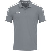 JAKO Polo Power steingrau/weiß