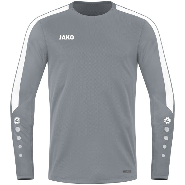 JAKO Sweat Power steingrau/weiß