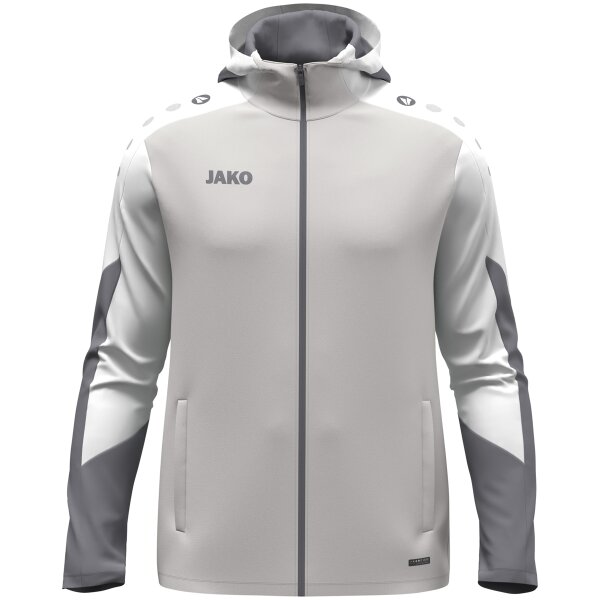 JAKO Kapuzenjacke Dynamic hellgrau/weiß/grau